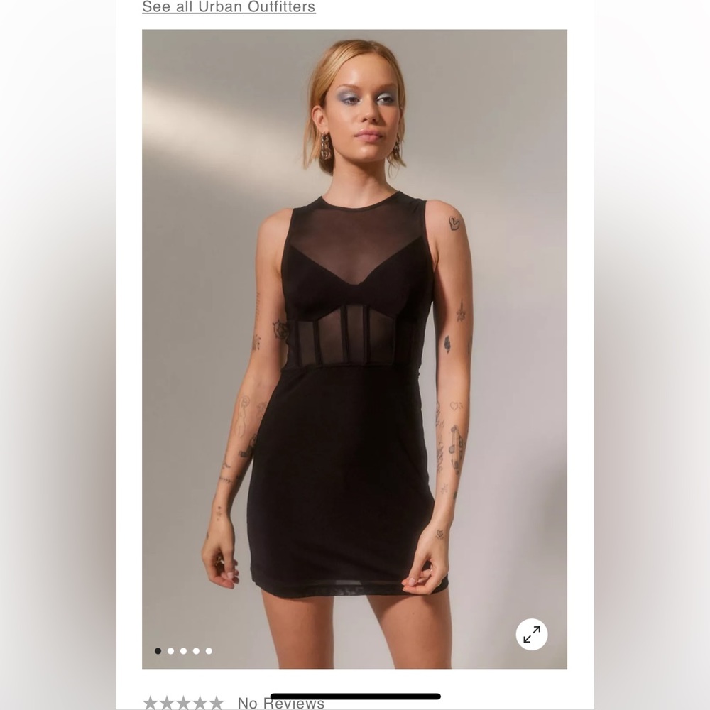 NWT UO Naomi Semi-Sheer Corset Mini Dress Size XL
